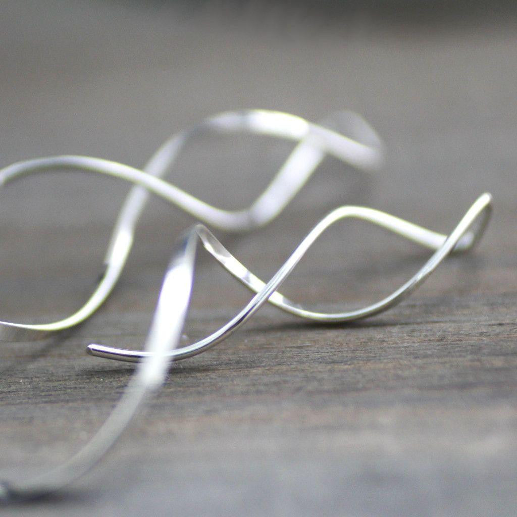 Modern Sterling Silver Twisted Vine Earrings-womens-LittleGreenRoomJewelry-LittleGreenRoomJewelry